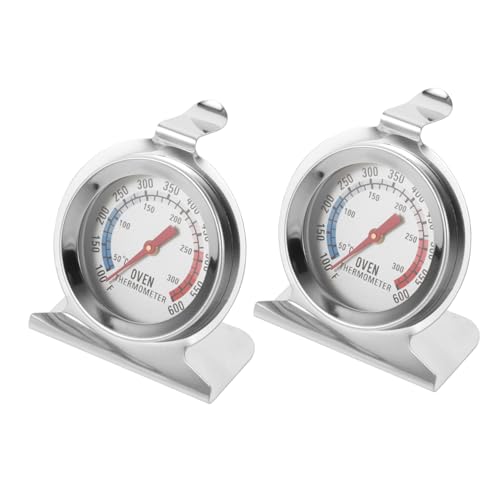 Anneome 2 Stück Ofenthermometer Großem Blauer Anzeige Hitzebeständig für Backofen Grill Toaster Präzise Temperaturmessung Langlebig und Rostfrei von Anneome