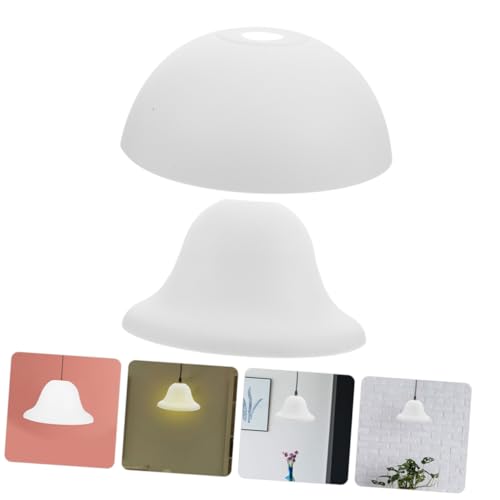 Anneome 2 Stück Plastik Lampenschirm Deckenleuchte Moderner Kunststoff Lampenschirm für Wohnzimmer Schlafzimmer Büro Blendfreier Lichtschutz Langlebig und Vielseitig Einsetzbar Mittelloch von Anneome