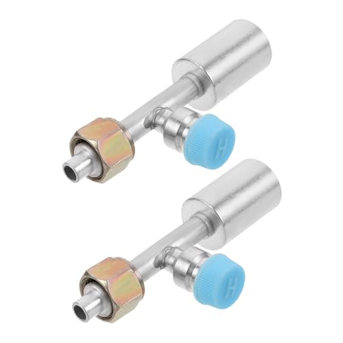 Anneome 2 Stück Teiliges Aluminium-kühlmittelfittings- Abnehmbarer Gerader Kupplungsadapter mit Druckventil Kompatibel mit Verschiedenen Klimaanlagen und Luftkompressoren für Einfache und von Anneome