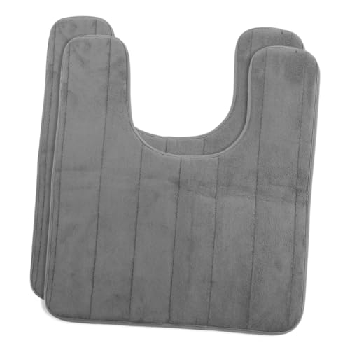 Anneome 2 Stück U-förmige rutschfeste Toilettenmatte Absorbierende Badezimmerbodenmatte Langsam Zurückfederndes Toilettensitzkissen 50x60cm Tiefgrau Waschbar Für Badezimmer Und Anneome 2 Stück U-förmige rutschfeste Toilettenmatte Absorbierende Badezimmerbodenmatte Langsam Zurückfederndes Toilettensitzkissen 50x60cm Tiefgrau Waschbar Für Badezimmer Und von Anneome