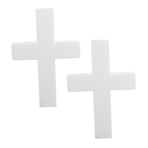 Anneome 2 Stück Unbemalte Schaumstoffkreuze für DIY Kirchen-Dekorationen Langlebige Polystyrol-Modelle für Weihnachten Erstkommunion Religiöse Feiern und Bastelprojekte von Anneome