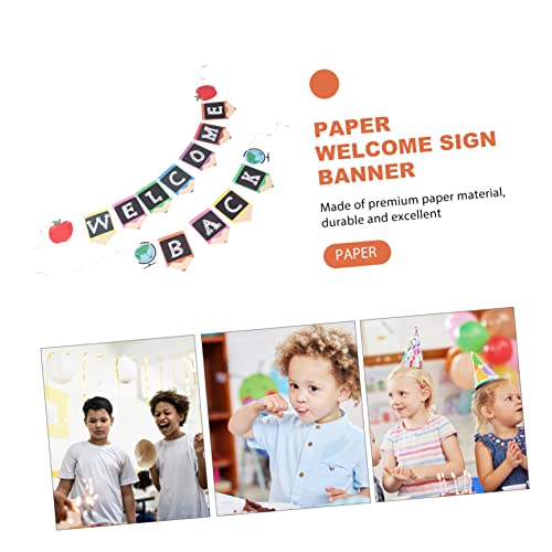 Anneome 2 Stück Willkommensbanner aus Papier Teilig Leichte Schulparty Deko mit Süßen Mustern Back To School Dekoration für Klassenzimmer als Foto Requisite für Schülerbegrüßung Anneome 2 Stück Willkommensbanner aus Papier Teilig Leichte Schulparty Deko mit Süßen Mustern Back To School Dekoration für Klassenzimmer als Foto Requisite für Schülerbegrüßung von Anneome