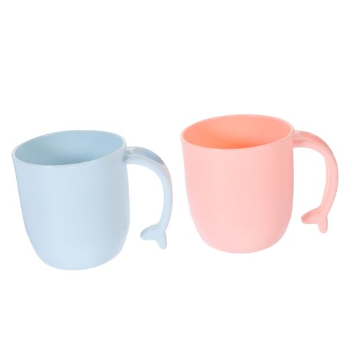 Anneome 2 Stück Kinder Zahnbürstenbecher aus Kunststoff Wiederverwendbar Süßes Design für Mundspülung und Zahnbürstenaufbewahrung Hygienisch und Praktisch für Badezimmer von Anneome