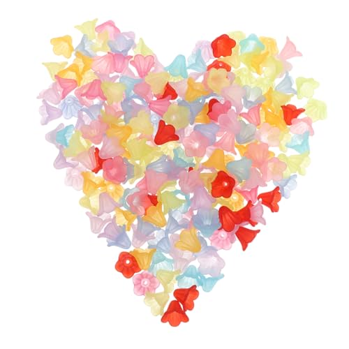 Anneome 200 Stück Bunte Acryl Blütenperlen Kappen mit Fünfblättrigem Mattiertem Blumen-design Stilvolle Zwischenperlen für Schmuckherstellung Geeignet für Halsketten Armbänder Ohrringe DIY von Anneome