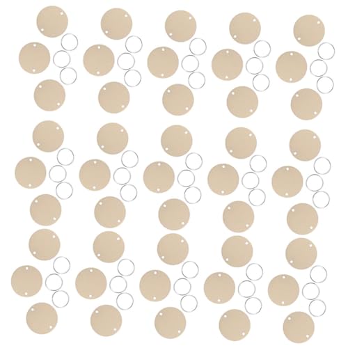 Anneome 200 Stück Runde Holzanhänger mit Robusten Eisenringen Natürliche Holzscheiben für DIY Kalender Hochzeitsdeko Bastelprojekte und Wanddekoration von Anneome