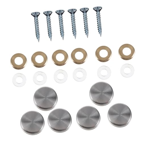 Anneome 24 Stück Teiliges Edelstahl Spiegelnägel mit Polierter Oberfläche Dekorative Abdeckkappen Korrosionsbeständig und Kratzfest Geeignet für Glas Acrylbilder Stabile von Anneome