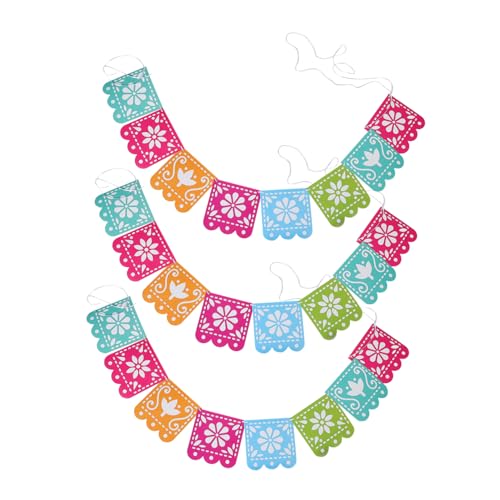 Anneome 3 Sätze Mexikanische Fiesta Banner Teiliges Dekorationsset für Tag der Toten Lebendige Muster Wiederverwendbar Einfache Installation für Festliche Anlässe Anneome 3 Sätze Mexikanische Fiesta Banner Teiliges Dekorationsset für Tag der Toten Lebendige Muster Wiederverwendbar Einfache Installation für Festliche Anlässe von Anneome