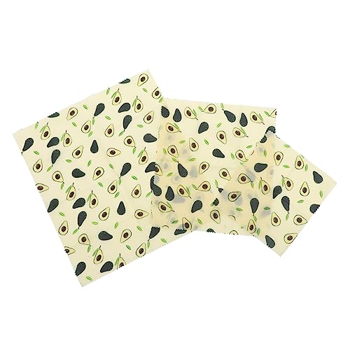 Anneome 3 Stück Teiliges Bienenwachs Frischhaltetücher aus Nachhaltigem Naturwachs Wiederverwendbare Lebensmittelverpackung für Brot Gemüse Obst Käse Plastikfrei und Umweltfreundlich von Anneome