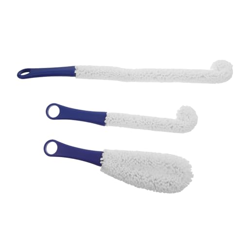 Anneome 3 Stück Teiliges Flaschenbürstenset mit Flexiblem Schaumkopf und Langem Griff Multifunktionale Reinigungsbürste für Weingläser Dekanter und Flaschen Ergonomisch und Gründlich von Anneome