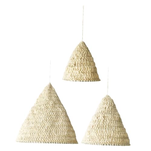 Anneome 3 Stück Teiliges Handgewebtes Boho Lampenschirm Natürlichem Hanfseil Weißer Rustikaler Hängeleuchte Lampenschirm für Schlafzimmer Nachttisch Dekoration Anneome 3 Stück Teiliges Handgewebtes Boho Lampenschirm Natürlichem Hanfseil Weißer Rustikaler Hängeleuchte Lampenschirm für Schlafzimmer Nachttisch Dekoration von Anneome