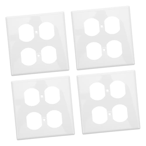 Anneome 4 STÜCKE Teiliges Weiße Unzerbrechliche Wandplattenabdeckungen Fach Steckdosen und Schalter Einfache Montage Modernes Design Vielseitig Einsetzbar für Wohn Gewerberäume von Anneome