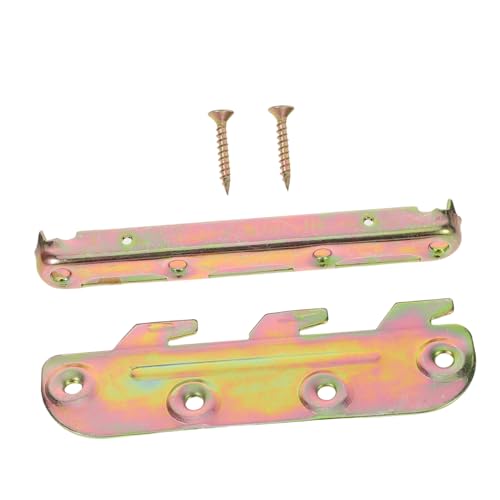 Anneome 4 Sätze Metall Bettverbindungsplatten mit Schrauben Robuste Versteckte Halterungen für Holzbettrahmen Hohe Tragfähigkeit Platzsparendes Design Korrosionsbeständig Geeignet für Kopf von Anneome