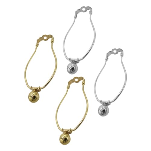 Anneome 4 Stück Lampenschirmhalter Teilig Abnehmbarer Lampenhalter aus Robustem Gold Chrom mit Dekorativen Kugeln Kompatibel als Lampenharfen Adapter für Tisch und Stehlampen von Anneome