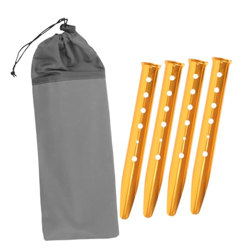 Anneome 4 Stück Outdoor Aluminium Zeltpflöcke Robuste Strandnägel Metall für Camping und Garten und Schneefeste Zeltheringe mit Haltekraft Tragetasche Goldfarben Anneome 4 Stück Outdoor Aluminium Zeltpflöcke Robuste Strandnägel Metall für Camping und Garten und Schneefeste Zeltheringe mit Haltekraft Tragetasche Goldfarben von Anneome