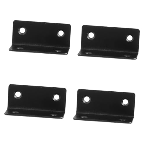 Anneome 4 Stück Schwarze Edelstahl Eckwinkel Möbelbefestigung Winkelverbinder Möbel Eckverbinder Regalstützen für Bücherregale Gartenmöbel Tischplatten von Anneome