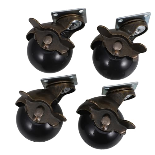 Anneome 4 Stück Teiliges Kugelrollen mit Bremse Drehbare Möbelrollen aus Antikem Bronze Platte Caster für Bürostuhl Sessel Tischbeine Leise Sicher für Teppiche und Vielseitigen Einsatz von Anneome