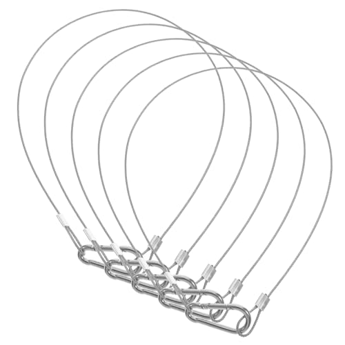 Anneome 4 Stück Teiliges Sicherheitsstahlseil mit Karabiner Lang Rostfreies Edelstahl Sicherheitskabel für Gepäck Bühnenbeleuchtung Pflanzlampen Hohe Tragkraft und Einfache Montage von Anneome