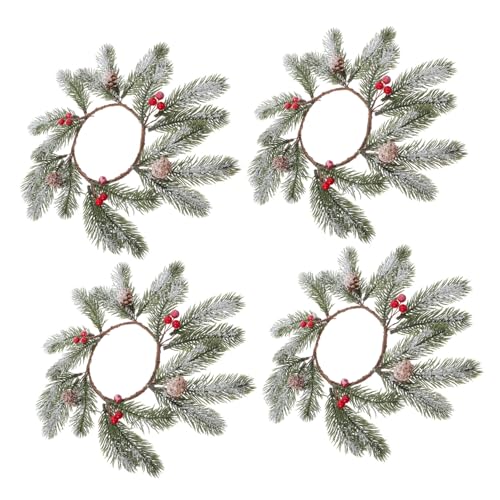 Anneome 4 Stück Teiliges Weihnachts-kerzenring Künstlichen Beeren Rustikaler Adventskranz mit Kerzenhalter aus Kunststoff und Draht Dekorativer Adventskerzenkranz für Festliche Anneome 4 Stück Teiliges Weihnachts-kerzenring Künstlichen Beeren Rustikaler Adventskranz mit Kerzenhalter aus Kunststoff und Draht Dekorativer Adventskerzenkranz für Festliche von Anneome