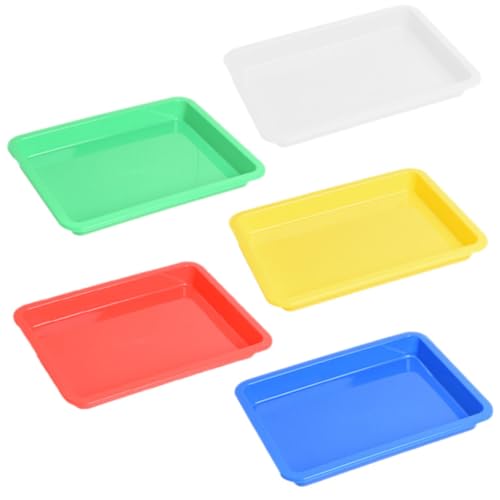 Anneome 5 Stck Teiliges Kunststoff Tablett Vielseitiges Serviertablett und Bastel Organizer Leichtes Robustes Kunsttablett mit Glatter Oberfläche für Schule Zuhause und Kreative von Anneome