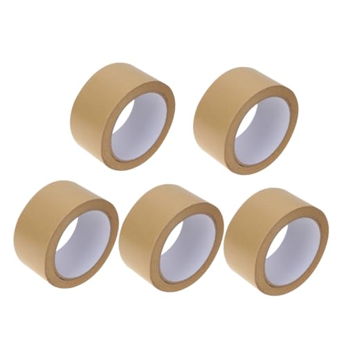 Anneome 5 Stück Kraftpapier Klebeband Stark Haftendes DIY Papier Tape für Geschenkverpackung und Bastelprojekte Wasser Ölbeständig Abriebfest für Heim Shopbedarf von Anneome