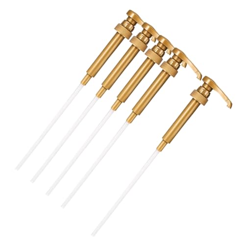 Anneome 5 Stück Teiliges Goldene Sirup Pumpen für Kaffeesirupflaschen Präzise Dosierpumpe mit Einfachem Ersatz Langlebiger Pumpenaufsatz für Küchen und Kaffeebar Anwendung von Anneome