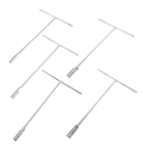 Anneome 5 Stück Teiliges T-griff Sechskantschlüssel mit Verlängerung Ergonomischer T-hebel Schraubenschlüssel für Fahrzeug Maschinenreparatur Robuster Metall Steckschlüssel von Anneome