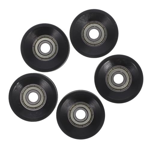 Anneome 5 Stück Teiliges U nut Nylon Laufrollen Stahlkugellagern Geräuscharm Langlebig für Schiebetüren Fenster und Möbel Einfache Montage Schwarz von Anneome