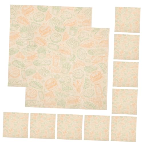 Anneome 50 Blatt Fettabweisendes Backpapier für Lebensmittelverpackungen für Sandwiches Burger und Hähnchenwraps mit Ansprechendem Design und Effizienter Ölabsorption von Anneome