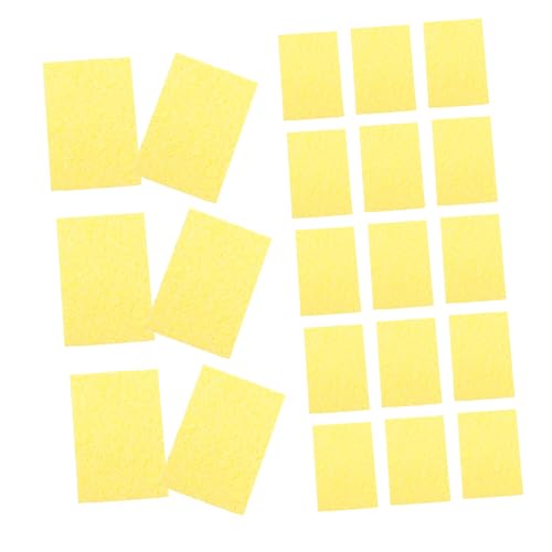 Anneome 50 Stück Hochtemperatur Lötschwämme Soldering Iron Reinigungspads für Werkstatt Langlebige Lötspitzenpflege Schützender Löteisen Schwamm für Präzises Löten Gelb von Anneome