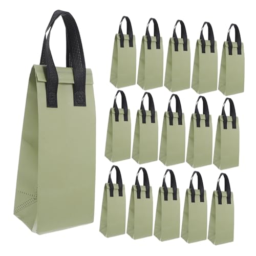 Anneome 50 Stück Isolierte Einzeltassen-tragetaschen Thermoisolierung Wiederverwendbare Tragbare Cup Holder Bag aus Leichtem Vliesstoff Thermotasche für Heiße Kalte Getränke Olivgrün von Anneome