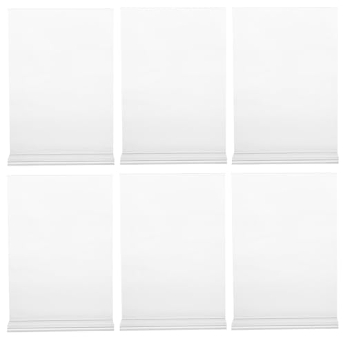 Anneome 6 Stück Acryl Tischaufsteller Doppelseitiger Menühalter für Visitenkarten und Begrüßungskarten Einstellbarer Schilderständer für Schreibtisch oder Theke Transparentes Design von Anneome
