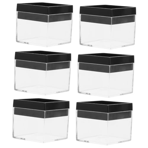 Anneome 6 Stück Quadratische Transparente Kunststoff Mineralien Aufbewahrungsboxen Robuste Kratzfeste Vitrinen zur Sicheren Präsentation und Sammlung von Mineralproben für Sammler von Anneome