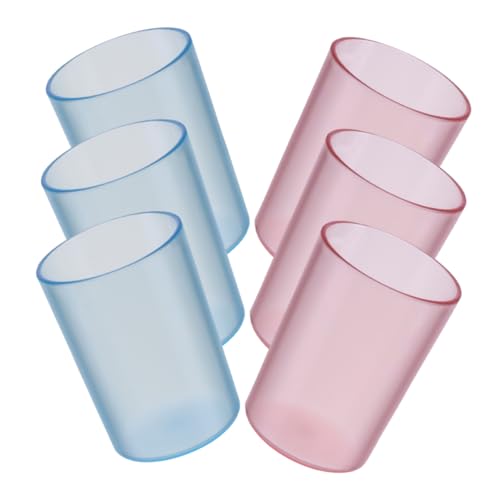 Anneome 6 Stück Transparente Wiederverwendbare Zahnbürstenbecher für Runde Mundspülbecher aus Robustem Praktische Trinkbecher für Bad und Küche Platzsparend und Modern Gestaltet von Anneome