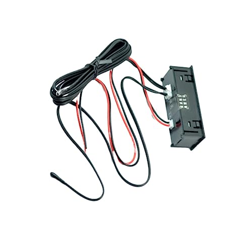 Anneome Digitales Auto thermometer mit Uhr und Saugnapf Duales Innen Außentemperaturmessgerät für Aquarium Fahrzeug und Klimaanlage Robustes display in Rot Einfache Selbstklebemontage von Anneome