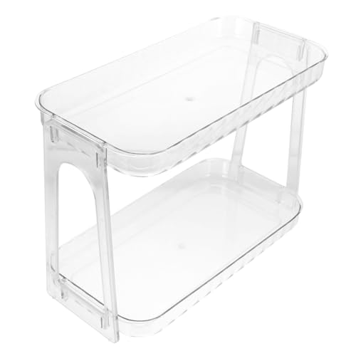Anneome Doppelstöckiges Badregal aus Robustem Pet Transparenter Organizer für Waschbecken und Schminktisch Leicht zu Reinigen Stabiler Aufbewahrungsständer für Badezimmer und Kosmetik von Anneome