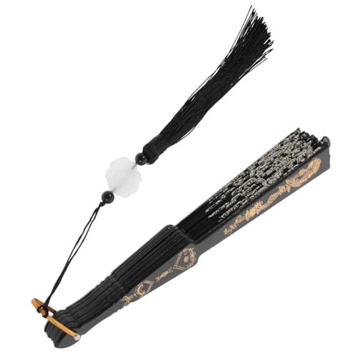 Anneome Eleganter Bestickter Faltbarer Handfächer mit Quaste Leichter Faltbarer Handlüfter Traditioneller Chinesischer Fächer für Bühne Party und Dekoration Robust und Praktisch von Anneome