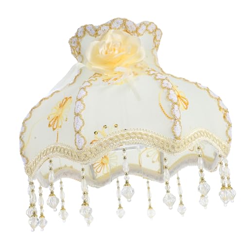 Anneome Europäischer Vintage Lampenschirm aus Stoff mit Zarter Spitze und Perlen Hochwertiger Lampenschirm für Tisch Stehlampe Weiches Licht Dekorativer Lampenbezug für Wohnzimmer und Anneome Europäischer Vintage Lampenschirm aus Stoff mit Zarter Spitze und Perlen Hochwertiger Lampenschirm für Tisch Stehlampe Weiches Licht Dekorativer Lampenbezug für Wohnzimmer und von Anneome