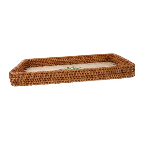 Anneome Handgefertigtes Atmungsaktives Woven Tray aus Nachhaltigen Materialien Multifunktionaler Bad Wannenträger für Handtücher Snacks und Wohnaccessoires Robustes Aufbewahrungstablett von Anneome
