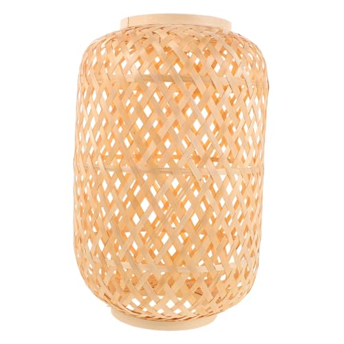 Anneome Handgewebter Naturfaser Lampenschirm Retro-stil Sanftes Licht Für Wohnzimmer Schlafzimmer Boho Landhausstil Breit Robust Für Innen Außen von Anneome