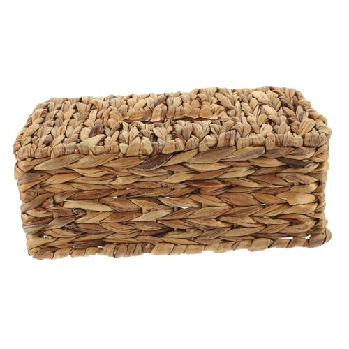 Anneome Handgewebter Serviettenhalter aus Naturmaterial Dekorative Papiertuchbox für Wohnzimmer und Badezimmer Rustikaler Tissue Organizer mit Großzügigem Stauraum für Verschiedene Tücher von Anneome
