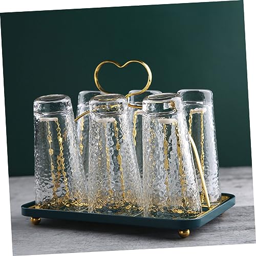 Anneome Herzförmiger Becherhalter aus Robustem Material Rutschfestes Aufbewahrungsregal für Tisch und Küche Stabiles Cup Shelf für Zuhause Bar und Restaurant Langlebige Organisation von Anneome