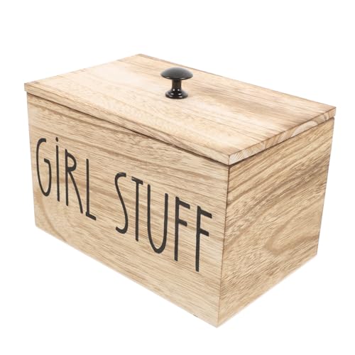 Anneome Holz Aufbewahrungsbox mit Deckel für Damenbinden und Wattepads Rustikaler Bad Organizer mit Fächern Multifunktionale Toilettenbox zur Gästebad Dekoration Praktischer Tisch von Anneome