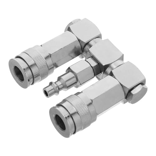 Anneome Industrieller Luftkompressor Verteiler Nickelbeschichteter Kohlenstoffstahl Schnellkupplung Drehbar Luftschlaucharmatur Langlebig Luftdicht für Pneumatiksysteme von Anneome