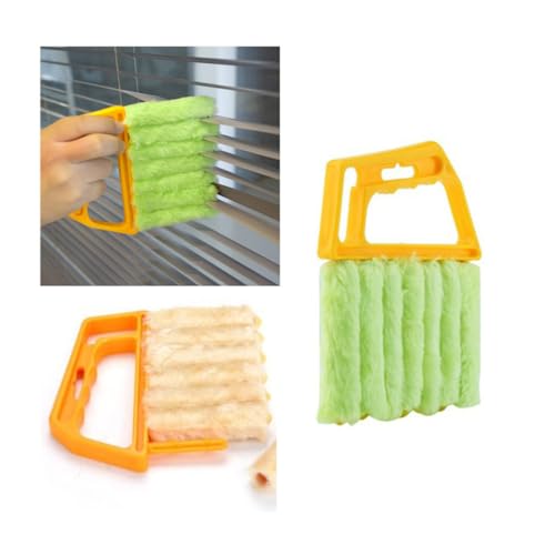 Anneome Jalousien-Staubwedel zum Reinigen von Fensterläden Bürste mit 7 Lamellen Klimaanlagenbürste leicht zu greifendes Haushaltswerkzeug zufällige Farbe von Anneome