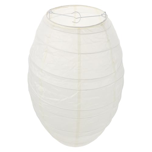 Anneome Kronleuchter Schatten Papierlampenschirme Faltbare Papierlaterne Faltbare Papierlampe weiße runde Papierlampe Lampenschirm mit Papier Lampenschirm Laterne Papierschirm Metall Beige von Anneome