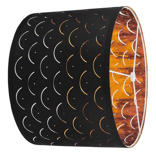 Anneome Lampenschirm Stoff Halbmondform Wellenmuster Schwarz Ersatz Lampenschirm für Tischlampe und Stehlampe Einfache Montage Vintage Dekor für Wohnzimmer Schlafzimmer Anneome Lampenschirm Stoff Halbmondform Wellenmuster Schwarz Ersatz Lampenschirm für Tischlampe und Stehlampe Einfache Montage Vintage Dekor für Wohnzimmer Schlafzimmer von Anneome