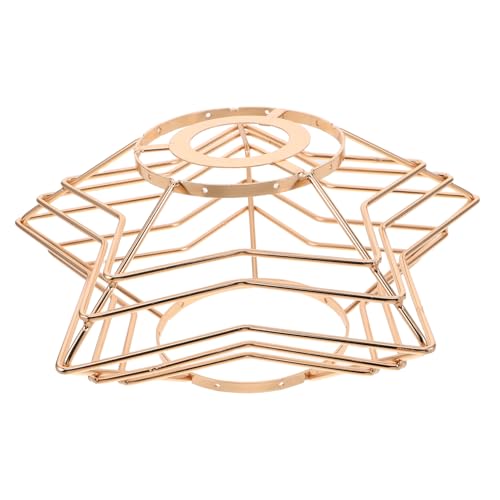 Anneome Lichtständer geometrischer Lampenschirm hängender Lampenschirm Industrieller Hängekäfig Hohllampenschirm modern DIY -Lampenschatten Metall Golden von Anneome
