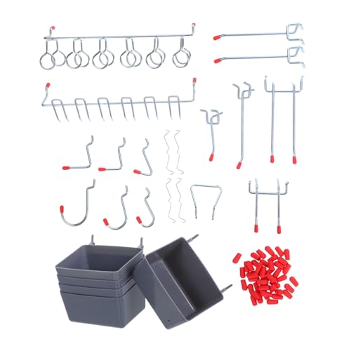 Anneome Pegboard Haken Metall Schwerlast Organizer mit Verstellbaren Langen Haken und Kunststoff-aufbewahrungsbox für Garage Werkstatt Wandbefestigung Anneome Pegboard Haken Metall Schwerlast Organizer mit Verstellbaren Langen Haken und Kunststoff-aufbewahrungsbox für Garage Werkstatt Wandbefestigung von Anneome