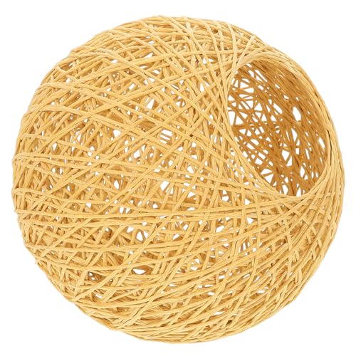 Anneome Rattan Ball Lampenschirm Natürlicher Farbton Dekorative Deckenleuchte für Schlafzimmer Wohnliche Atmosphäre Stabile Struktur Einfache Montage Geeignet für Wohn von Anneome