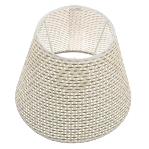 Anneome Rustikaler Lampenschirm aus Handgefertigtem Beigefarbenem Rattan Imitat Langlebiger Lampenschirm Dekor Geeignet für Tischlampen und Stehleuchten im Esszimmer und Wohnzimmer von Anneome